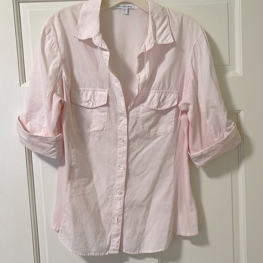 James Perse pink classic cotton blouse size L